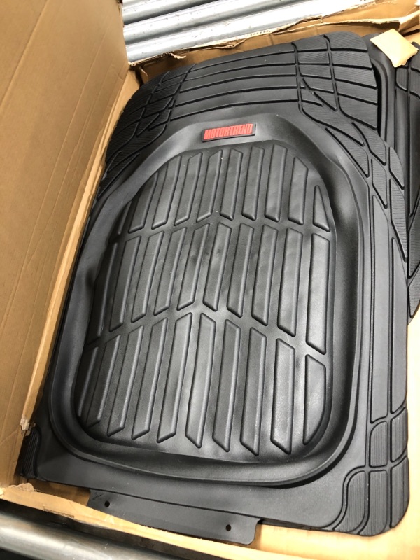 Photo 2 of Motor Trend - MT-923-BK 923-BK Black FlexTough Contour Liners-Deep Dish Heavy Duty Rubber Floor Mats for Car SUV Truck & Van-All Weather Protection, Universal Trim to Fit Full Set Black