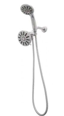 Photo 1 of 6-spray 5 in. Dual Shower Head and Handheld Shower Head in Chrome
