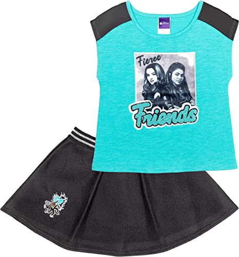 Photo 1 of Disney Descendants Uma Mal Short Sleeve T-Shirt Skirt Set Teal 7-8 SIZE