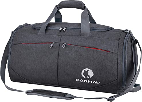 Photo 1 of Canway Sports Gym Bag, Travel Duffel bag with Wet Pocket & Shoes Compartment for men women, 45L, Lightweight