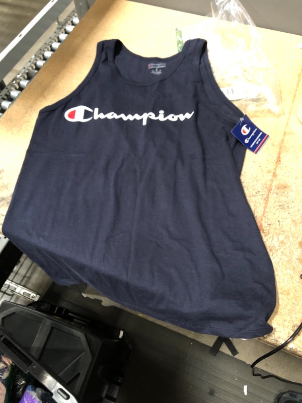 Photo 2 of Champion Men's Classic Jersey Tank, Screen Print Script MEDIUM