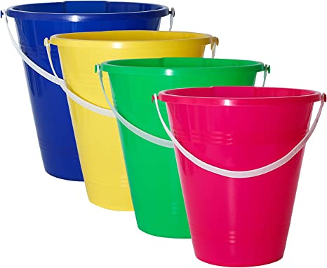 Photo 1 of Holady 9 Inch Large Sand Beach Buckets Pail ,Sand Bucket Water Bucket for Beach Fun Great Summer Party Accessory -3 PACK)