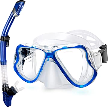 Photo 1 of Greatever Dry Snorkel Set,Panoramic Wide View,Anti-Fog Scuba Diving Mask,Professional Snorkeling Gear