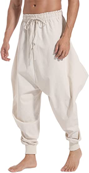 Photo 1 of AITFINEISM Mens Cotton Baggy Hippie Boho Gypsy Aladdin Yoga Harem Pants
4x