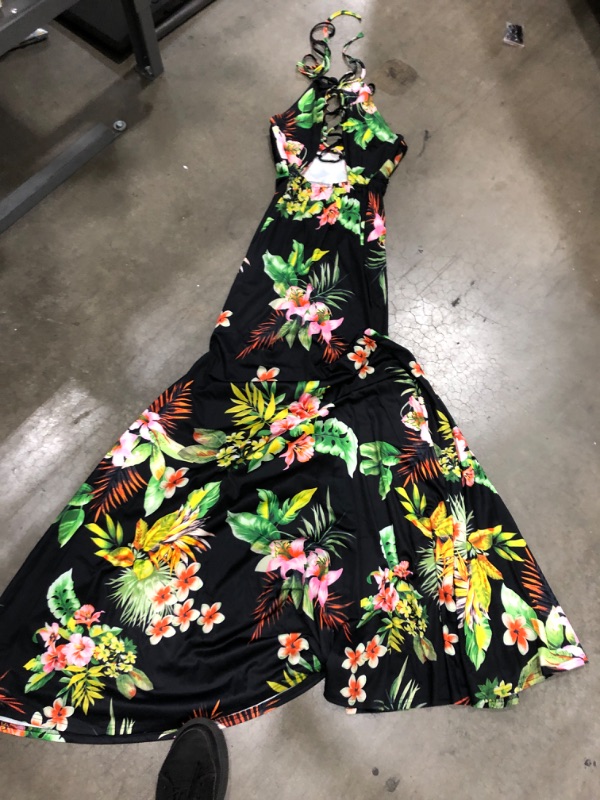 Photo 1 of  Floral Print Summer Sundress Maxi Dress