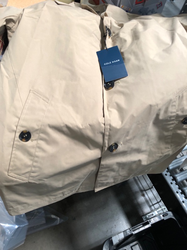 Photo 2 of Cole Haan Men S Button-Front Water Resistant Rain Coat in Khaki Color-Medium
