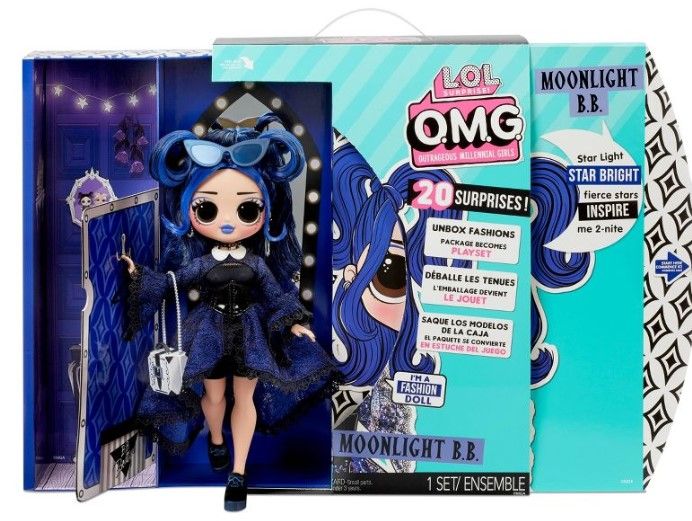 Photo 1 of LOL Surprise Omg Moonlight B.B. Fashion Doll - Dress up Doll Set with 20 Surprises for Girls and Kids 4+
