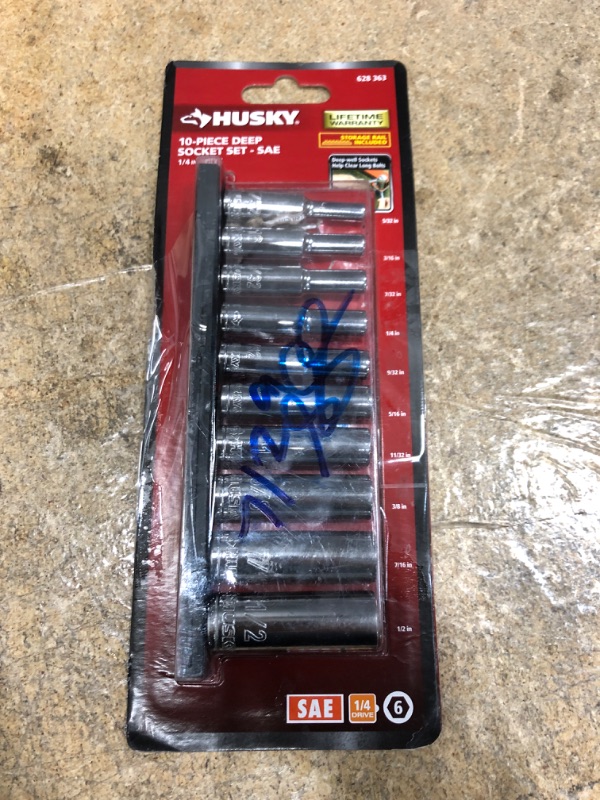 Photo 1 of 1/4 in. Drive Deep SAE Socket Set (10-Piece)
