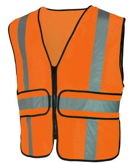 Photo 1 of (x2) Hi Visibility Orange Class 2 Reflective Adjustable Safety Vest
