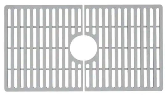 Photo 1 of 27 in. x 15 in. Silicone Bottom Grid for 30 in. Single Bowl Kitchen Sink in Gray
