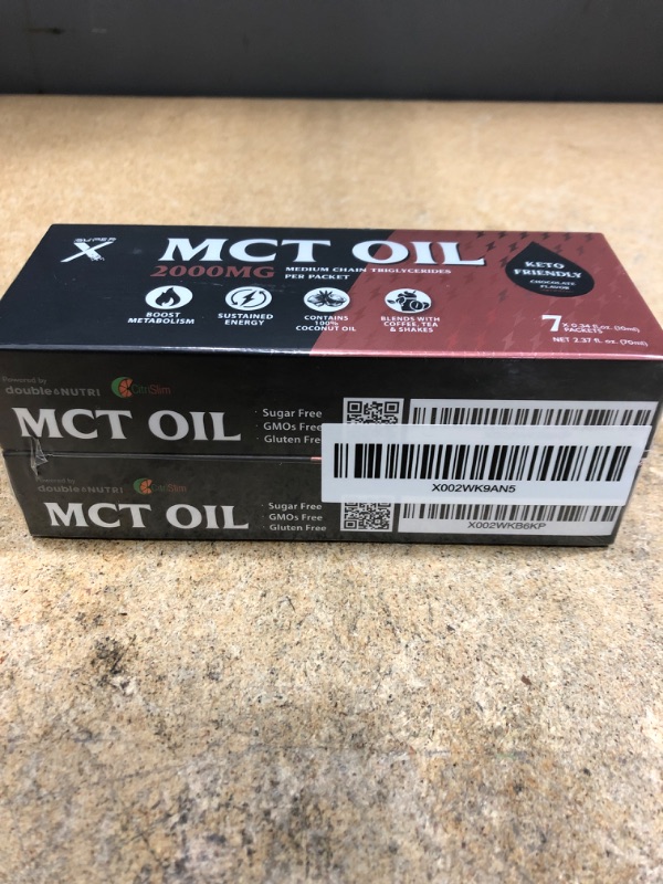 Photo 2 of (X2) SuperX Mct Oil Packets, Special Oil Bomb for Bulletproof Keto Coffee, Extracted from 100% Coconut Oil, 1 Box of 7 Packs Total of 10 ml Each, Increase Basal Metabolic Rate, Chocolate Flavor
EX: 07/07/2023