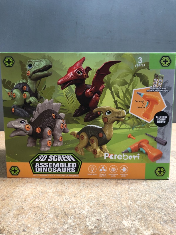 Photo 2 of HAFUZIYN Dinosaur Toys for Kids, 4 Pack Take Apart Dinosaur Toys with Electric Drill for 3 4 5 6 7 8Year Old Boys and Girls, STEM Construction Building Play Toy for Christmas Birthday Gifts
