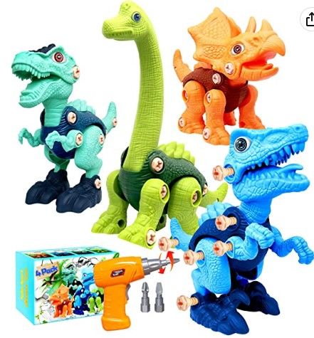 Photo 1 of HAFUZIYN Dinosaur Toys for Kids, 4 Pack Take Apart Dinosaur Toys with Electric Drill for 3 4 5 6 7 8Year Old Boys and Girls, STEM Construction Building Play Toy for Christmas Birthday Gifts
