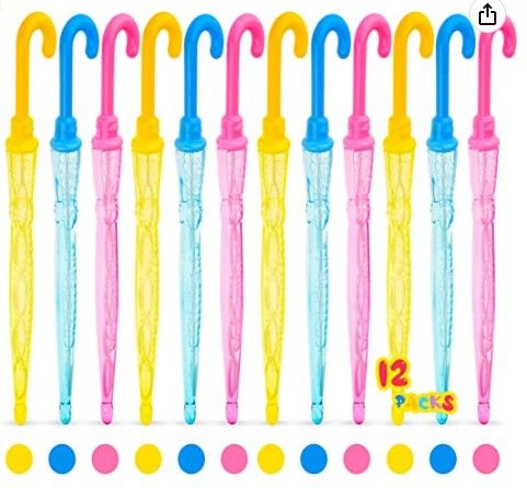 Photo 1 of Bloranda 12 Pack 15'' Bubble Wands Bulk - Large Bubble Wand | Umbrella Big Bubble Wand 3 Colors Bubble Wand Party Favors Summer Toys Outdoor Play Toys Birthday Party
