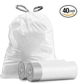 Photo 1 of (x2) 8 Gallon Trash Bags Drawstring, Medium Garbage Can Liners for Bathroom, Bedroom, Office (60 Count)
