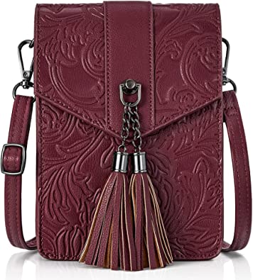 Photo 1 of MEITRUE Women Phone Purse Bag Small Crossbody Bags Ladies Mini Cell phone Purse Wallet Tassels Embossed Bag for Girls
