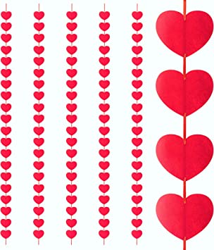 Photo 1 of 120 Valentines Day Decorations for Home Decor – Pre-Assembled Red Hearts Felt Garlands Hanging Decoration for Valentine's Day Wedding Anniversary Happy Engagement Party Birthday Window Kissing Prop
SET OF 3