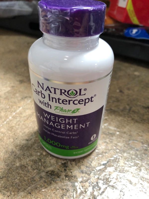 Photo 2 of **EXP[IRES JAN2025**Natrol Carb Intercept with Phase 2 Carb Controller Capsules, White Kidney Bean Extract, Helps Control Carbs, Helps Metabolize Fats, Clinically Tested, Promotes Healthy Body Weight, 1,000mg, 60 Count
