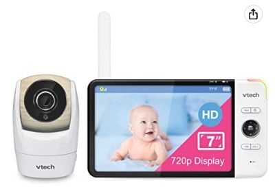 Photo 1 of [Upgraded] VTech VM919HD Video Monitor with Battery Support 15-hr Video Streaming, 7" 720p HD Display,360 Panoramic Viewing, 110 Wide-Angle View,HD Night Vision,Up to 1000ft Range,Secured Transmission
