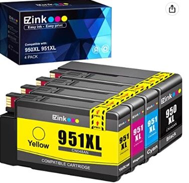 Photo 1 of E-Z Ink (TM) Compatible Ink Cartridge Replacement for HP 950XL 951XL 950 XL 951 XL to use with OfficeJet Pro 8100 8610 8600 8615 8620 8625 276dw 251dw(3 Black, 2 Cyan, 2 Magenta, 2 Yellow, 9 Pack
