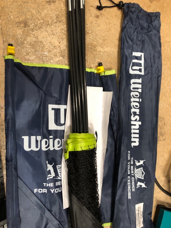 Photo 1 of KIKILIVE Portable Badminton Net with Stand Carry Bag, Foldable Volleyball Tennis Badminton Net Rack – Easy Setup for for Outdoor/Indoor Court, Backyard, No Tools or Stakes Required
