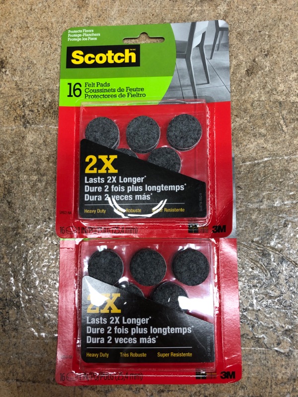 Photo 2 of 2x 16pk Heavy Duty Felt Gray - Scotch

