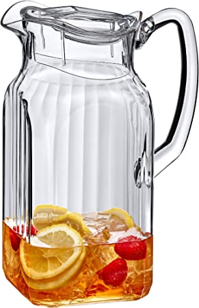 Photo 1 of Amazing Abby - Quadly Bandly - Acrylic Pitcher (64 oz), Clear Plastic Water Pitcher with Lid, Fridge Jug, BPA-Free, Shatter-Proof, Great for Iced Tea, Sangria, Lemonade, Juice, Milk, and More
