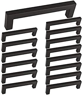 Photo 1 of 128mm Black Cabinet Pulls Cabinet Hardware Black - goldenwarm LSJ12BK Black Drawer Pulls 15(Pack) 5in Hole Centers Matte Black Kitchen Pulls for Cabinets