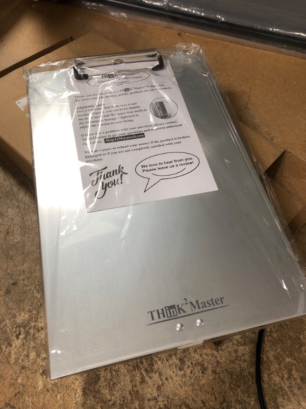 Photo 2 of Think2Master Aluminum Dual Storage Clipboard. Durable and Sleek. Dual Tray Compartments Provides More Storage and Sturdiness and it Holds 300 Letter Sized Paper