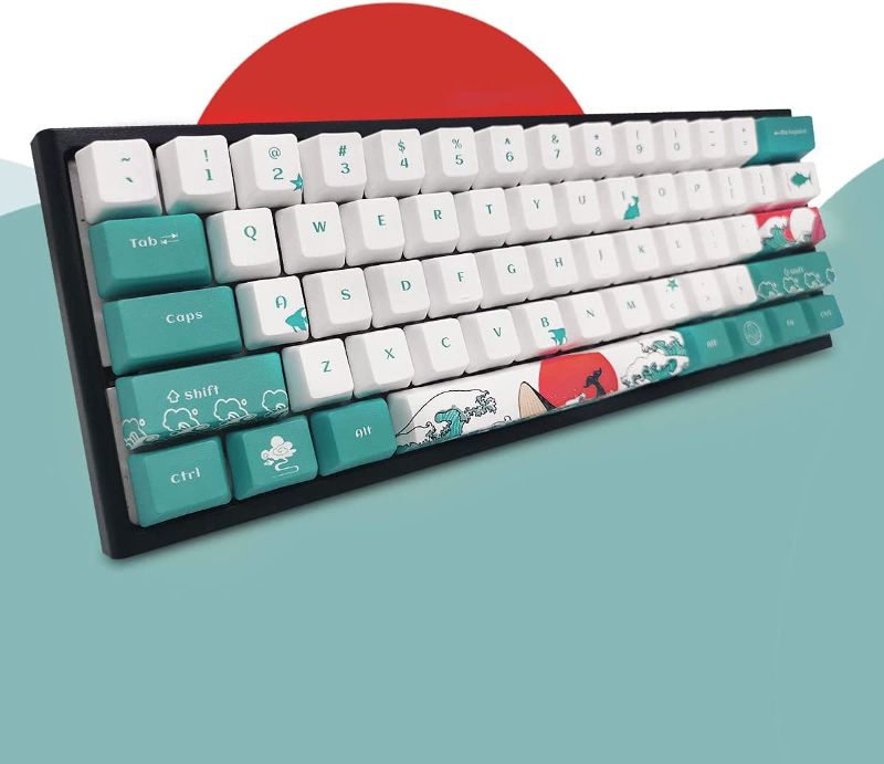 Photo 1 of SDYZ Custom Keycaps-Keycaps 60 Percent, Suitable for GK61/GK64/RK61/Anne/GH60 /ALT61 Mechanical Keyboards, 71 Key Set, OEM Profile PBT Keycaps (Coral Sea Keycaps)
