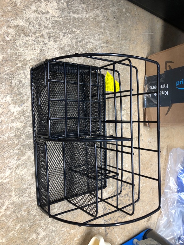 Photo 2 of AUPSEN Desk Organizer, Mesh Office Supplies Desk Accessories, Features 5 Compartments + 1 Mini Sliding Drawer(Black)
