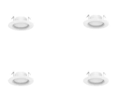 Photo 1 of 4 in. White Integrated LED Recessed Trim, Daylight (4-Pack)
