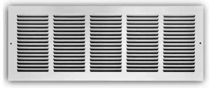 Photo 1 of 24 in. x 8 in. Steel Return Air Grille in White
