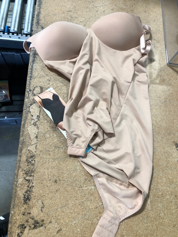 Photo 2 of ASSETS BY SPANX Women's Flawless Finish Shaping Micro Low Back Cupped Bodysuit Shapewear SMALL.

