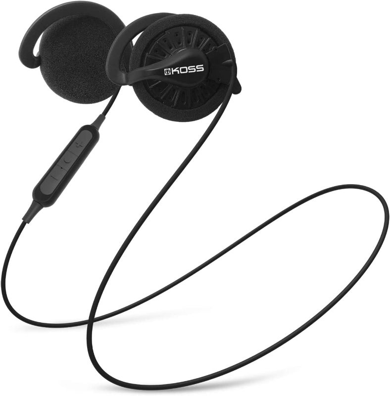 Photo 1 of Koss KSC35 Wireless Bluetooth Ear Clip Headphones, in-Line Microphone with Remote, 6+ Hour Battery Life, Black
