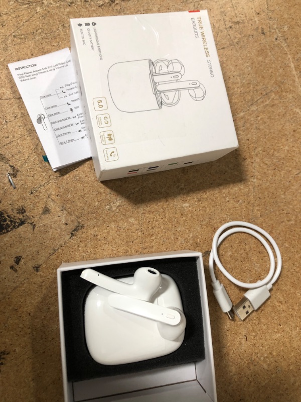 Photo 1 of IPX7 Waterproof Bluetooth 5.0 Wireless Headphones with Microphone Charging Case 35H Playtime in-Ear TWS Earphones Hi-Fi Stereo Sound Headset for Workout Running Travel2
