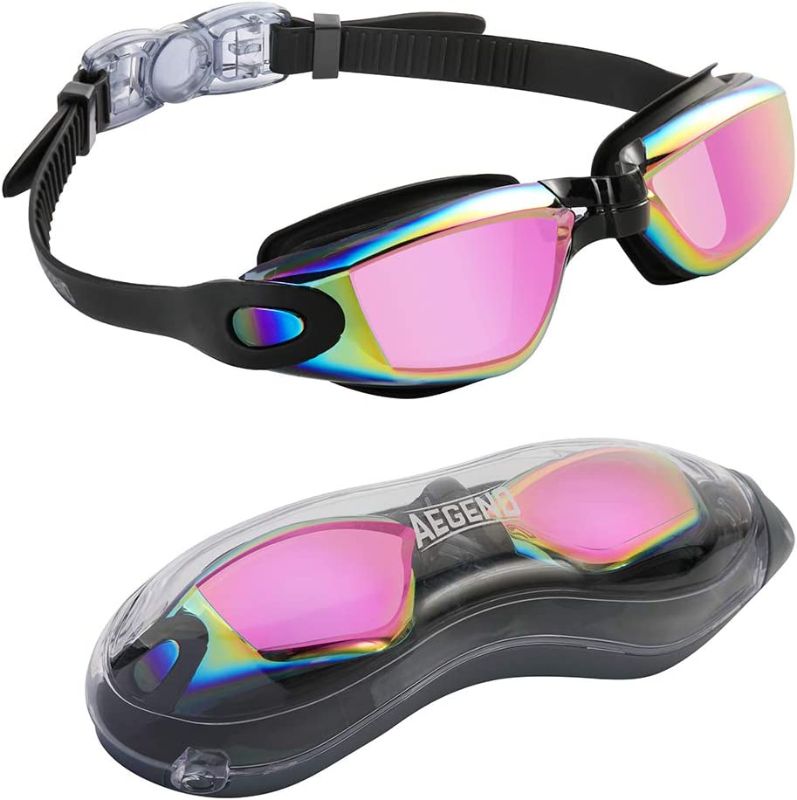 Photo 1 of Aegend Swim Goggles, Swimming Goggles No Leaking Full Protection Adult Men Women Youth 2 PIECES.
