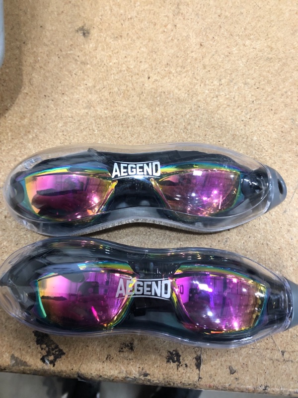 Photo 2 of Aegend Swim Goggles, Swimming Goggles No Leaking Full Protection Adult Men Women Youth 2 PIECES.
