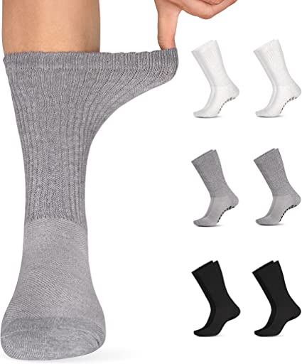 Photo 1 of Diabetic Socks with Grips for Women & Men | Non Binding Edema, Neuropathy Socks | 6-pairs
LARGE