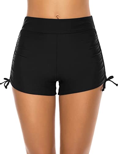 Photo 1 of Lecieldusoir Women's Swim Shorts High Waisted Bathing Suit Bottoms Swimsuit Boy Shorts Swimwear Bikini Board Shorts MEDIUM.