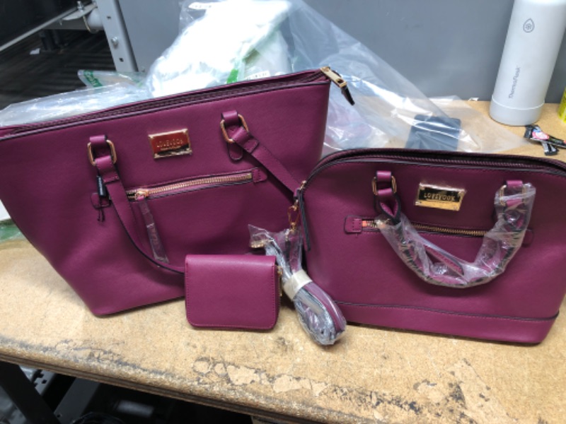 Photo 1 of LOVEVOOK 3PCS HANDBAG SET DEEP PLUM