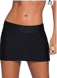 Photo 1 of REKITA Women Swim Skirt Solid Color Waistband Skort Bikini Bottom
SIZE L