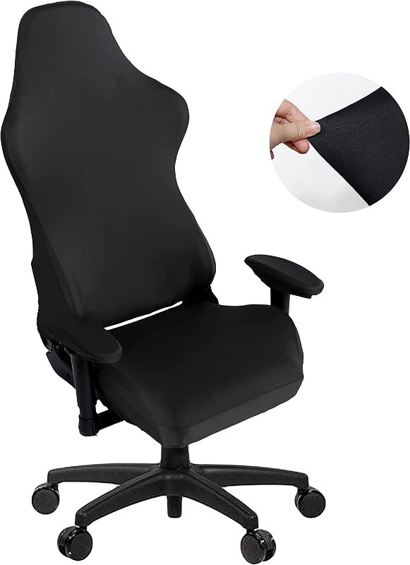 Photo 1 of SARAFLORA Gaming Chair Covers Stretch Washable Computer Chair Slipcovers for Armchair, Swivel Chair, Gaming Chair,Computer boss Chair (Black, X-Large)