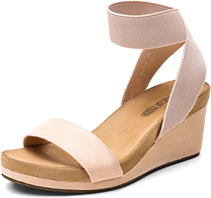 Photo 1 of DREAM PAIRS Women's Elastica Ankle Strap Open Toe Platform Wedge Sandals