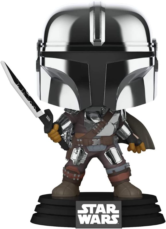 Photo 1 of Funko POP! Star Wars Mandalorian with Darksaber (Chrome & Glow in The Dark), Exclusive