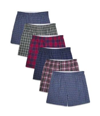 Photo 1 of Fruit of the Loom Men's Woven Boxers, 6 Pack, M
