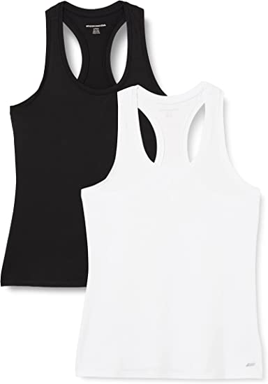 Photo 1 of Amazon Essentials womens standard 2-pack Tech Stretch Racerback Tank Top (M)
