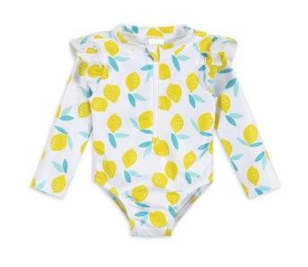 Photo 1 of Gerber Baby & Toddler Girl One Piece Long Sleeve Swimsuit Rash Guard with UPF 50+ (0/3M - 5T)
