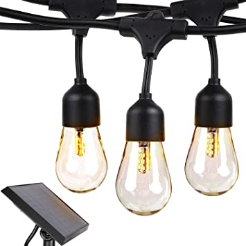 Photo 1 of **NEED NEW BULB**
Brightech Ambience Pro Solar Powered Outdoor String Lights - Commercial Grade 27 Ft Waterproof Patio Lights with 12 Edison Bulbs, Shatterproof LED String Lights for Patio - 1W, Warm White
