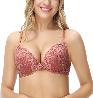 Photo 1 of Deyllo Women’s Push Up Lace Bra Comfort Padded Underwire Bra Lift Up Add One Cup- 36B